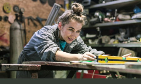 HS Apprenticeships:Young,Woman,Working,In,A,Workshop