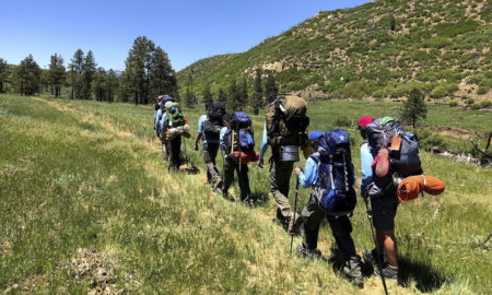 Members of Troop 298 of Frisco, Texas are among the first to embark a 12-day trek across the Philmont Scout Ranch, outside Cimarron, N.M.