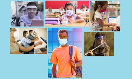 education in a pandemic report: collage of different students doing activities