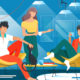 Disabled Roommates: brightly colored illustration of three people lounging with coffee in a livng room