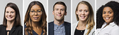 Stoneleigh Foundation: Headshots of five young adults - 4 femaile, 1 male