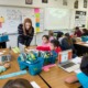 Public education equity grants: teacher helping diverse classroom of students