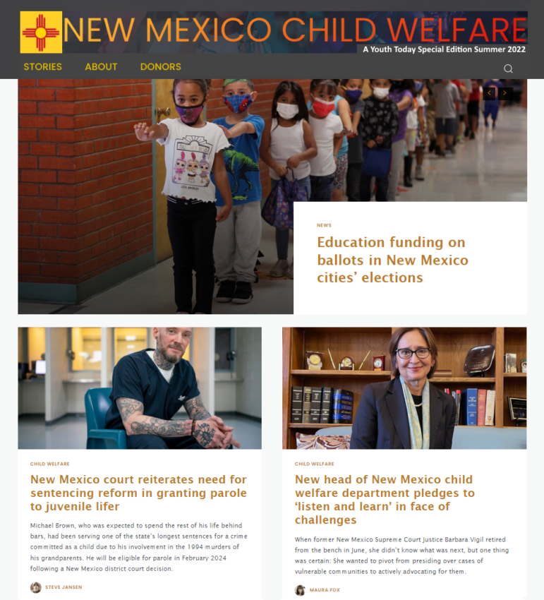New Mexico Child Welfare_DigMag Cover Mockup with title header and pictures