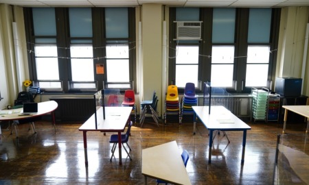 Test scores show historic COVID setbacks: photo of classroom setup during COVID pandemic