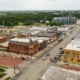 Rural community development grants: aerial view of downtown of rural American town