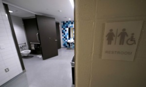 Law on bathroom and trans kids enforcement: view of a gender-neutral bathroom