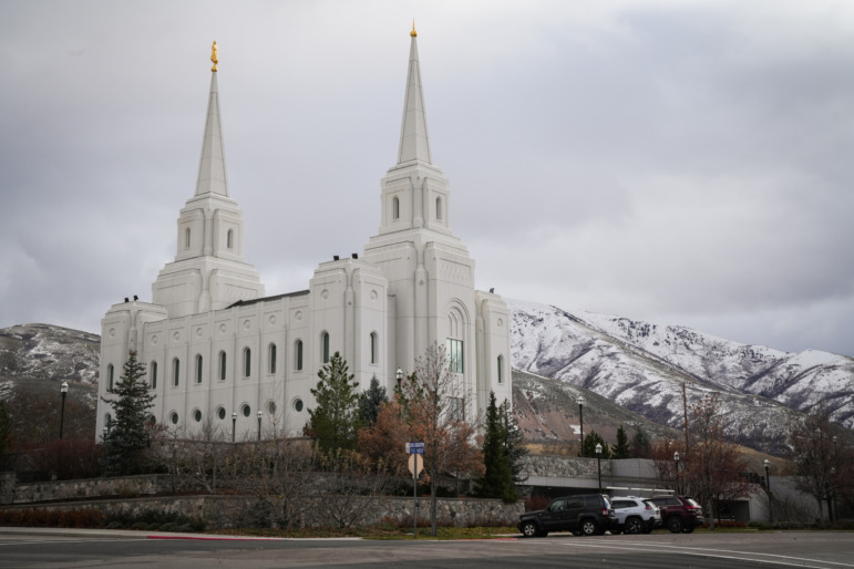 Utah childcare: Large white building with two steeples