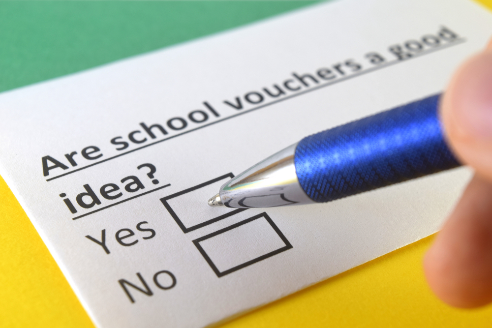 Arizona school vouchers: Close up of yes/no checkmark form asking "Are school vouchers a good idea?"