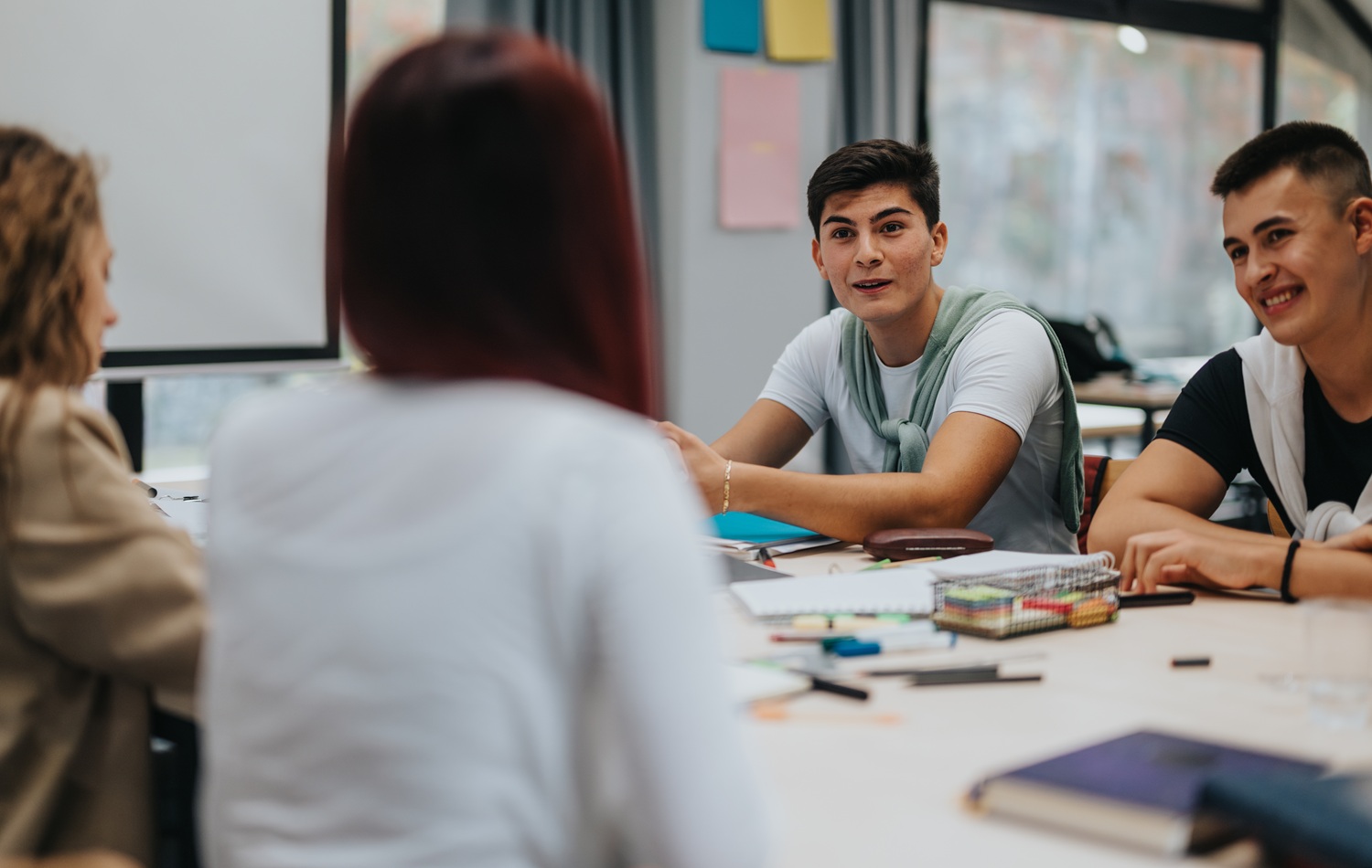From curiosity to action_ youth participatory action research Network: group of youths working together at table