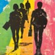 Q&A_Michaela Leslie-Rule on How We See Us_ book cover feature: multicolored graphic of youth silhouettes walking away