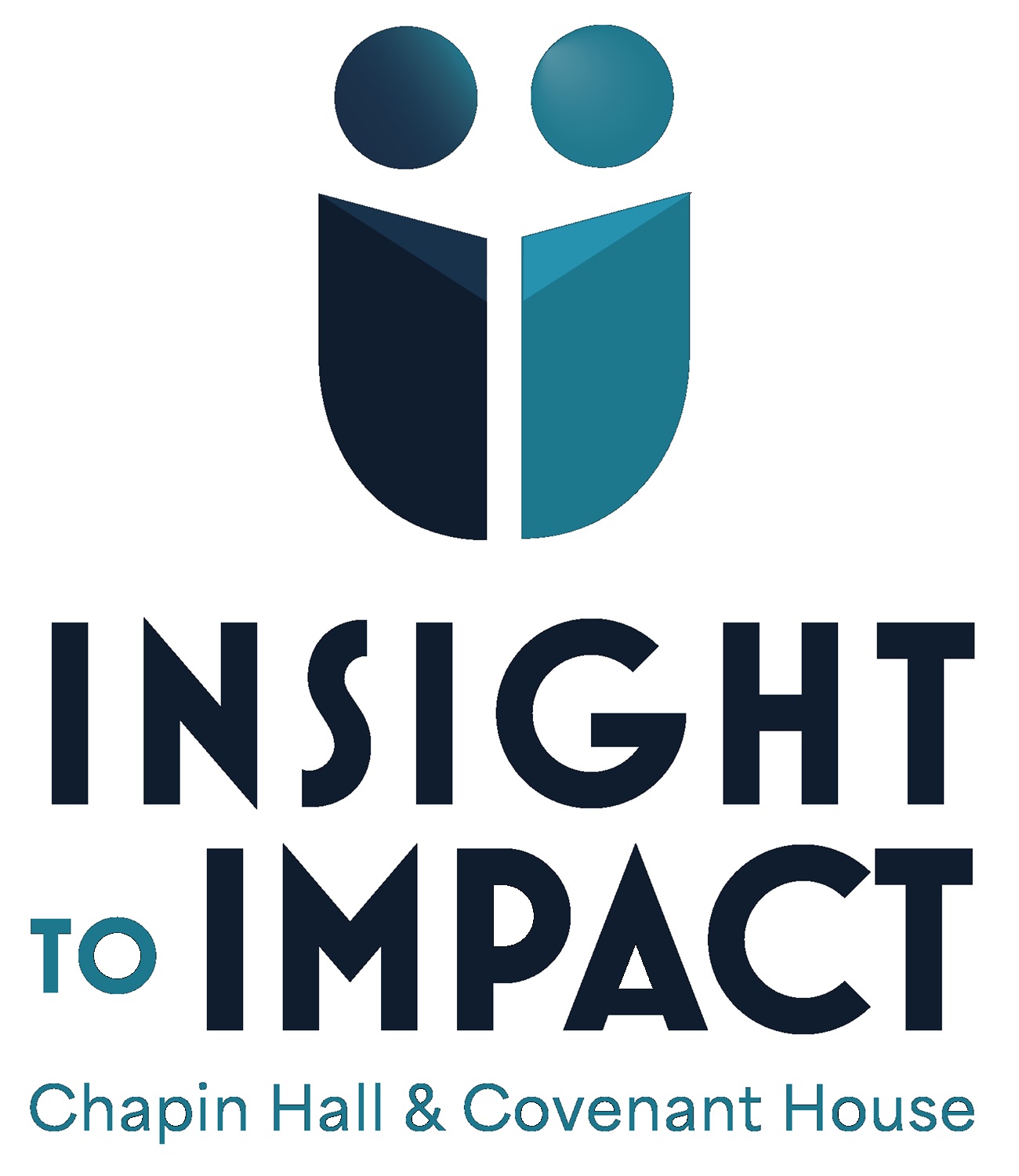 Insight to Impact logo: black and grey-blue logo on white background