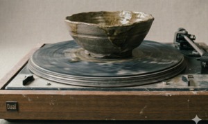 Structure, control and leaving room, youth environments _feature: image of clay pot spinning on record player