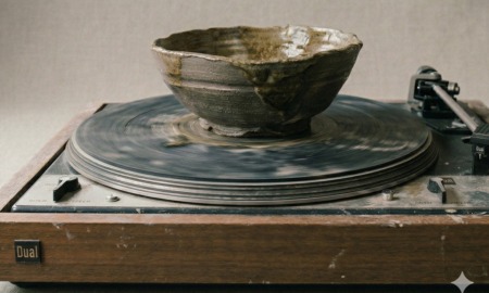 Structure, control and leaving room, youth environments _feature: image of clay pot spinning on record player