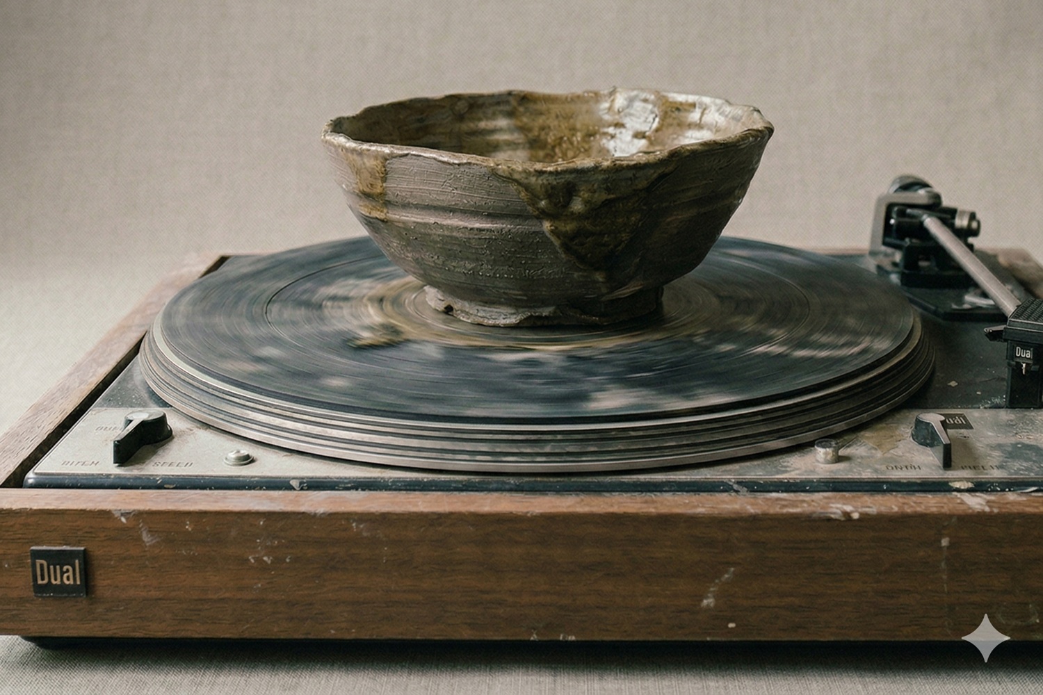 Structure, control and leaving room, youth environments _feature: image of clay pot spinning on record player