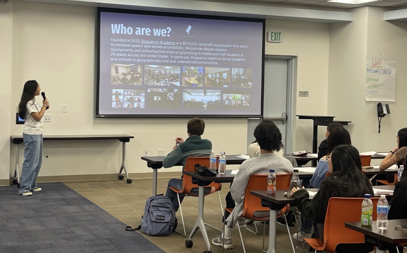 The power of youth voice _feature: female student gives presentation in front of classroom