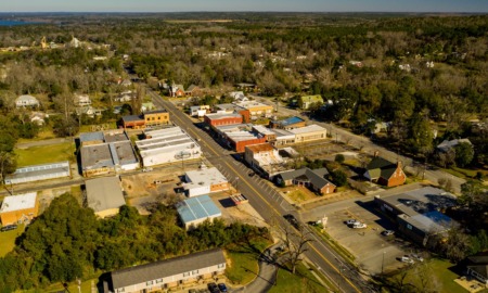 Georgia rural community development and agricultural education grants: aerial view of Fort Gaines, Georgia