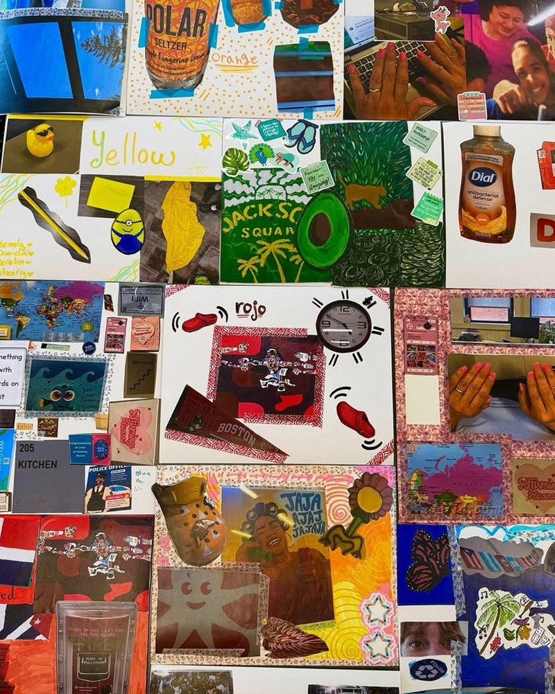 How visual arts workshops can help youth achieve mental health goals_student art collage: a collage of different colorful artwork