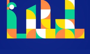 Investing in the workforce to sustain and expand youth services workforce in NYC_feature: graphic image showing colorful illustrated skyline against dark blue background
