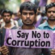 The moral power of youth today-Indias Gen Z protesters have set a unique global example_feature: several young Indian men protesting using nonviolent resistance with one holding sign that says "Say No to Corruption"